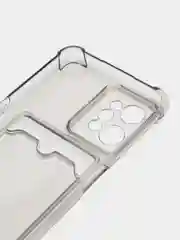 Черный чехол противоударный для Realme C31 (Реалми С31), прозрачный, с карманом для карты