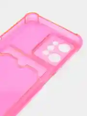 Фуксия чехол противоударный для Realme C31 (Реалми С31), прозрачный, с карманом для карты