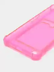 Фуксия чехол противоударный для Realme C31 (Реалми С31), прозрачный, с карманом для карты
