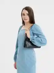 Черный сумка-багет, повседневная