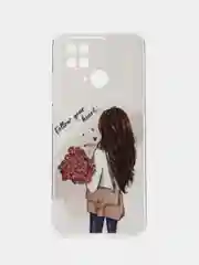 Светло-бежевый чехол для Xiaomi Redmi 10C / Poco C40, Сяоми Редми 10С / Поко С40, силиконовый, с рисунком