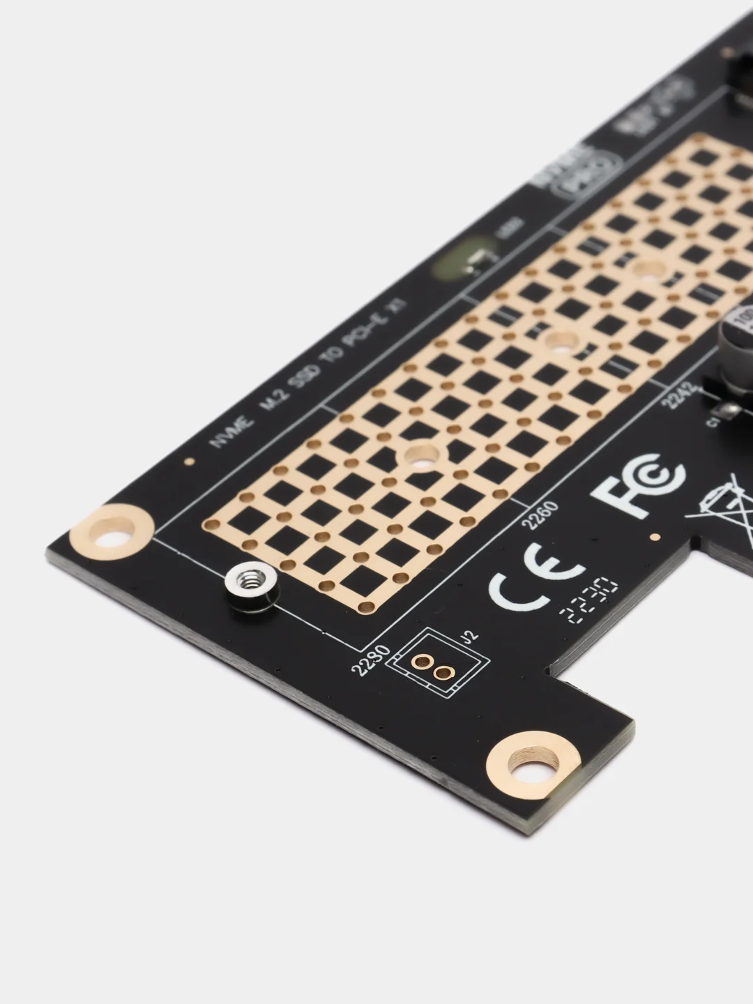Черный адаптер переходник для установки SSD диска M.2 NVMe в слот PCI-E x1, x4 , x8 , x16