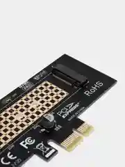 Черный адаптер переходник для установки SSD диска M.2 NVMe в слот PCI-E x1, x4 , x8 , x16
