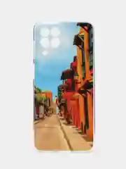 Лазурный чехол для Samsung Galaxy M33, Самсунг Галакси М33, с рисунком