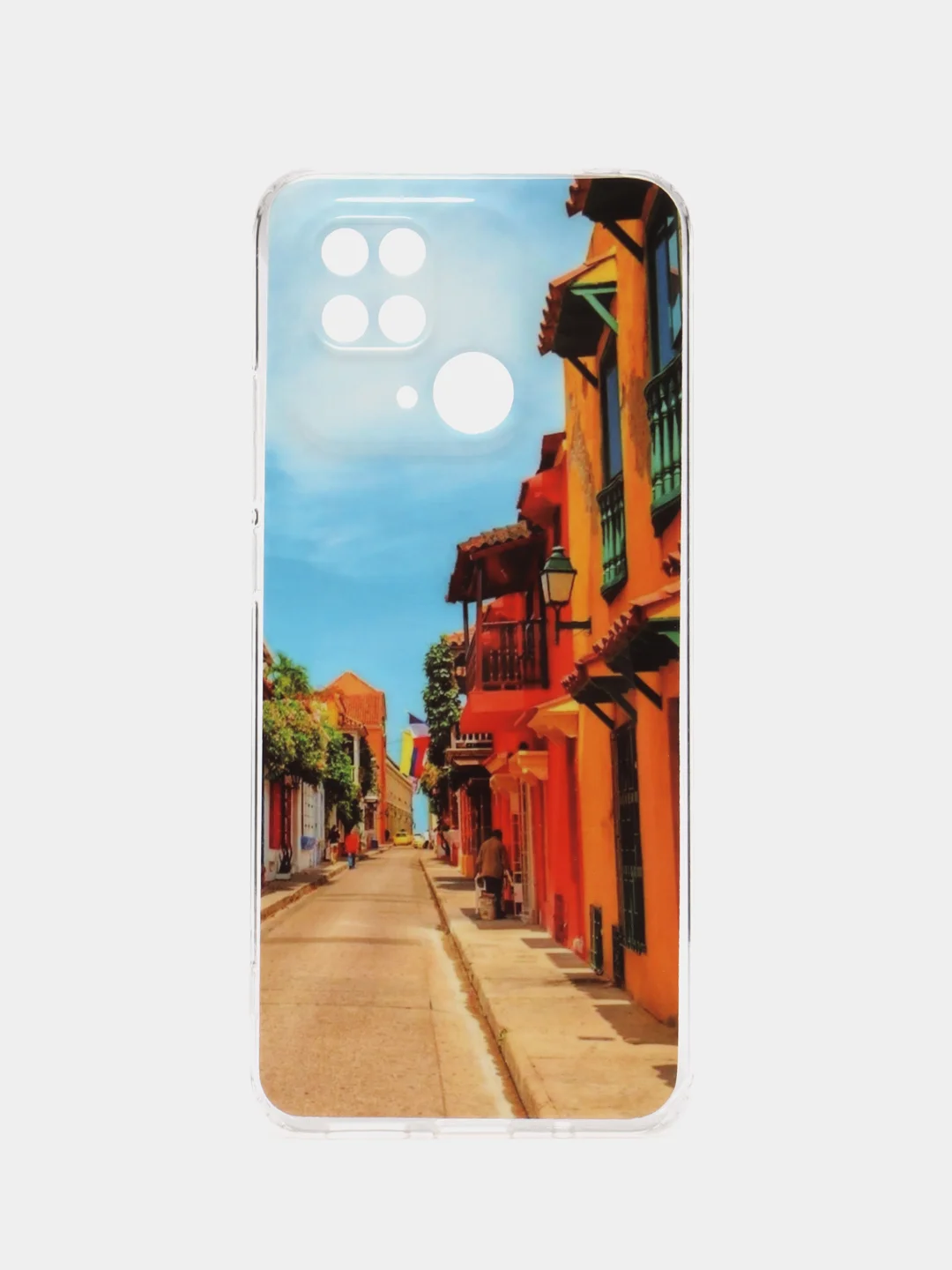 Небесно-голубой чехол для Xiaomi Redmi 10C / Poco C40, Сяоми Редми 10С / Поко С40, силиконовый, с рисунком