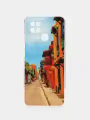 Небесно-голубой чехол для Xiaomi Redmi 10C / Poco C40, Сяоми Редми 10С / Поко С40, силиконовый, с рисунком