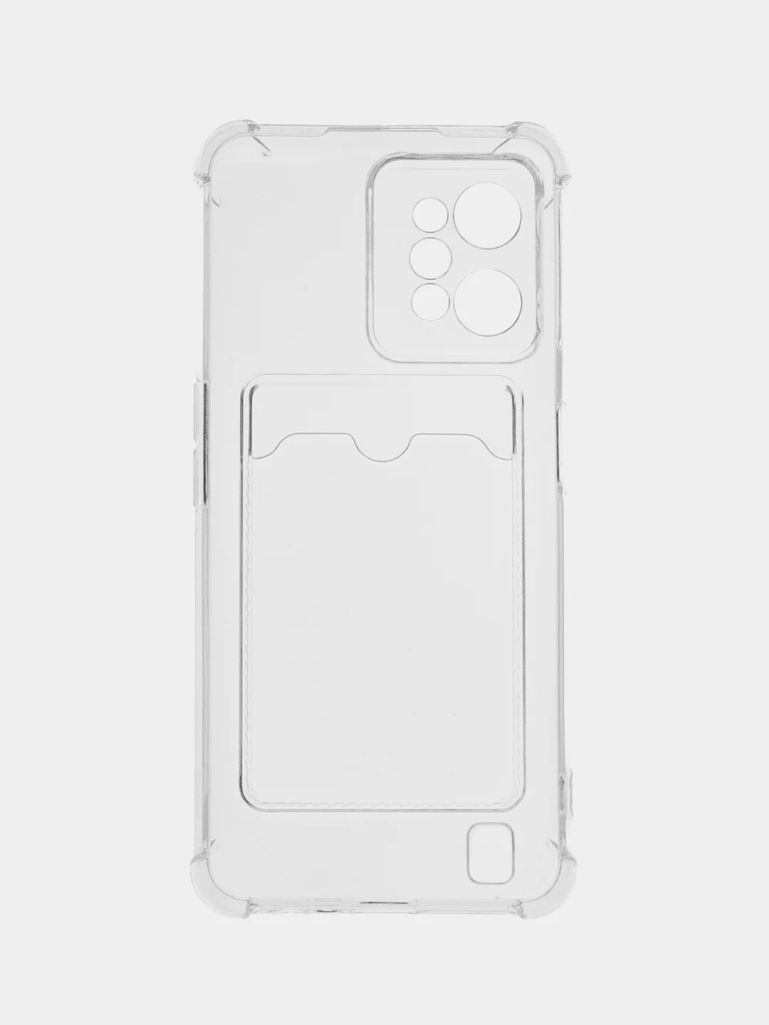 Прозрачный чехол противоударный для Realme C31 (Реалми С31), прозрачный, с карманом для карты