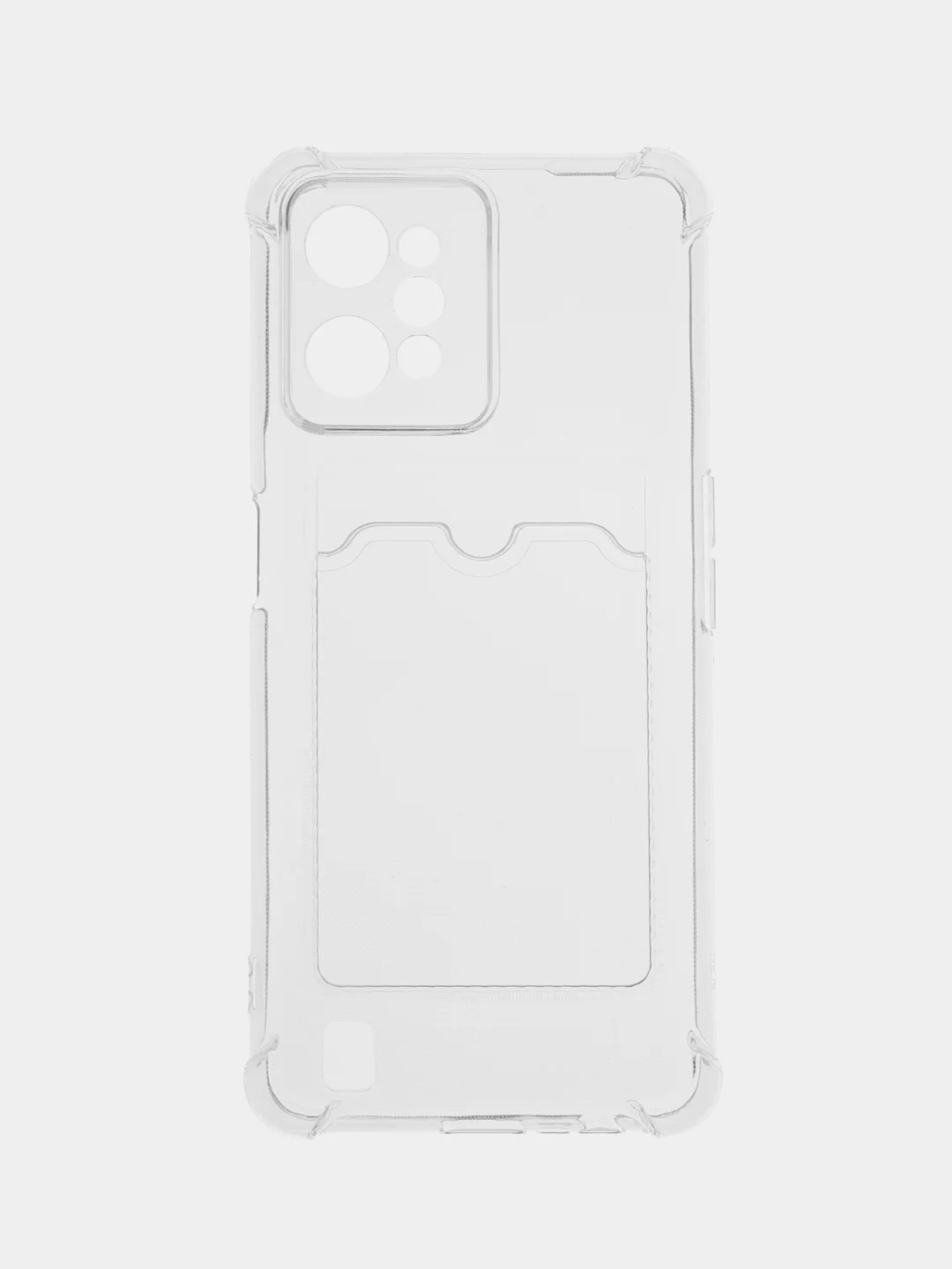 Прозрачный чехол противоударный для Realme C31 (Реалми С31), прозрачный, с карманом для карты