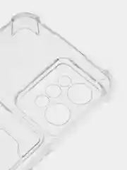 Прозрачный чехол противоударный для Realme C31 (Реалми С31), прозрачный, с карманом для карты