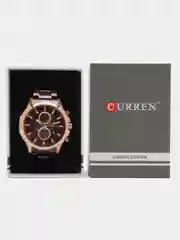 Коричневый мужские наручные часы  Curren 8348 с хронографом в подарочной упаковке