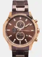Коричневый мужские наручные часы  Curren 8348 с хронографом в подарочной упаковке