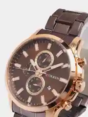 Коричневый мужские наручные часы  Curren 8348 с хронографом в подарочной упаковке