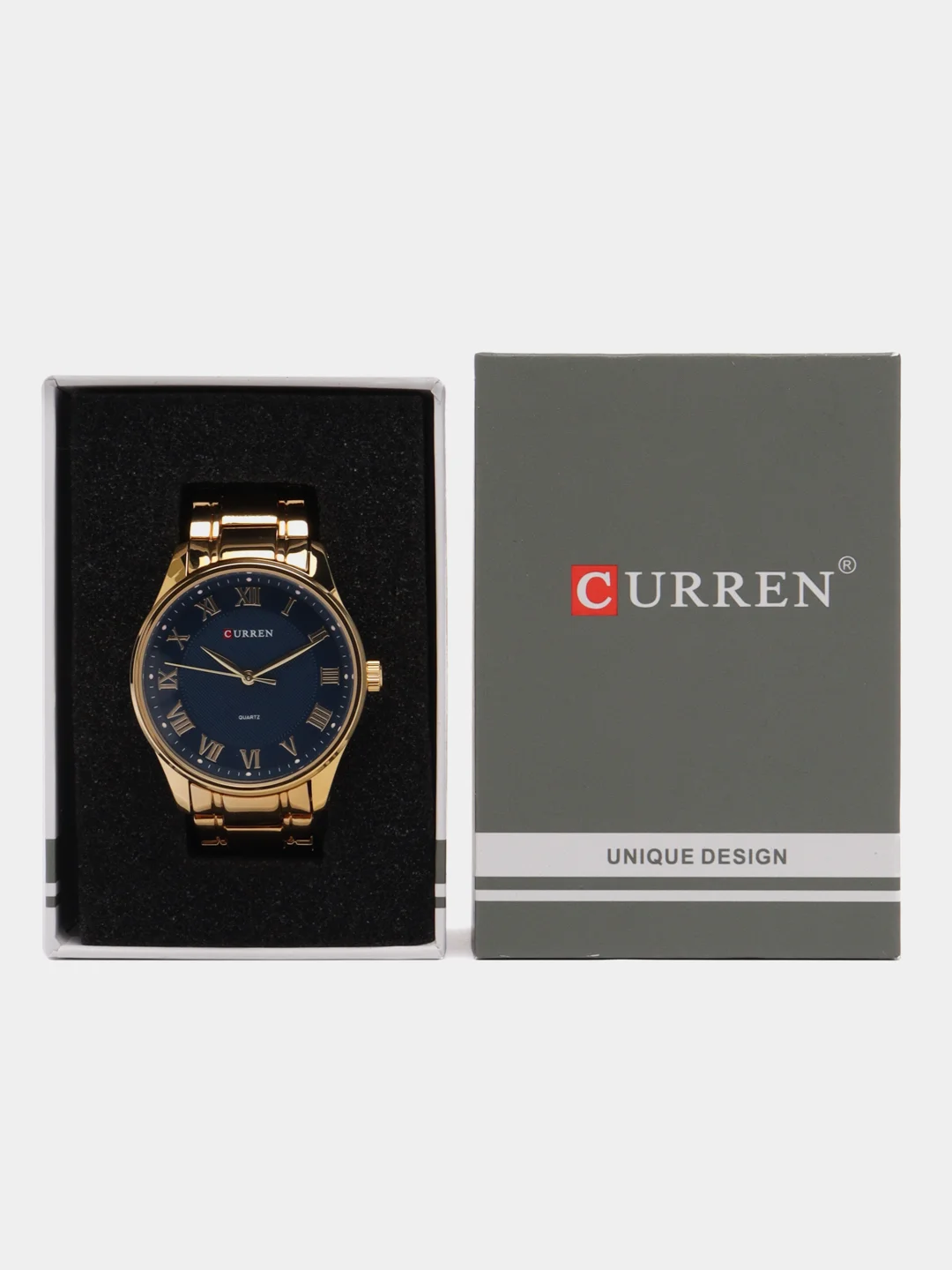 Синий мужские наручные часы Curren 8409 в подарочной упаковке