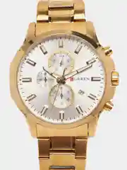 Золотой мужские наручные часы  Curren 8348 с хронографом в подарочной упаковке