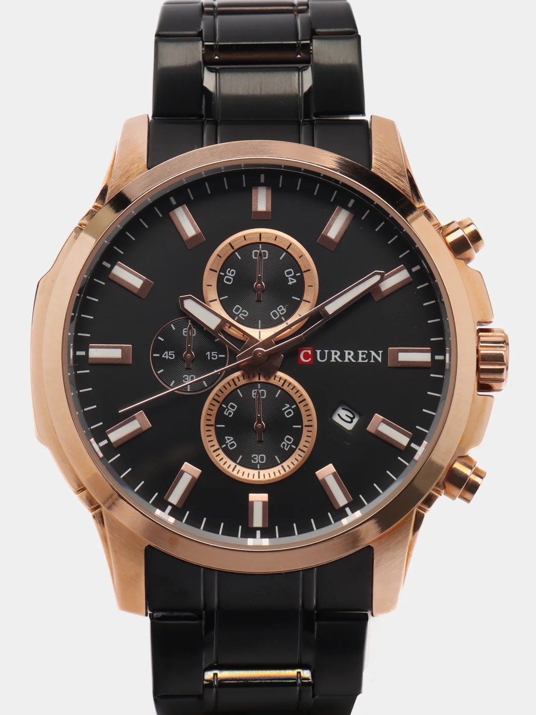 Черный мужские наручные часы Curren 8348 с хронографом в подарочной упаковке