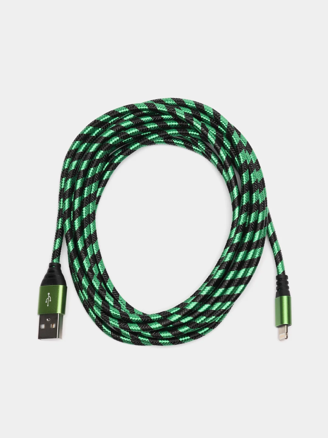 Зеленый быстрая зарядка, 3А, кабель USB Micro, Type-C, iPhone, Android, 3 метра