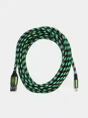 Зеленый быстрая зарядка, 3А, кабель USB Micro, Type-C, iPhone, Android, 3 метра
