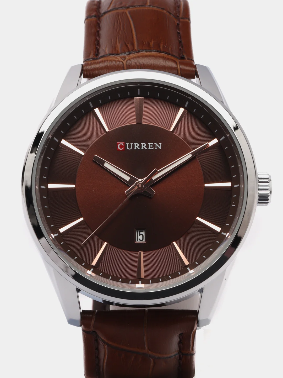 Коричневый мужские наручные часы Curren 8365 с календарем в подарочной упаковке