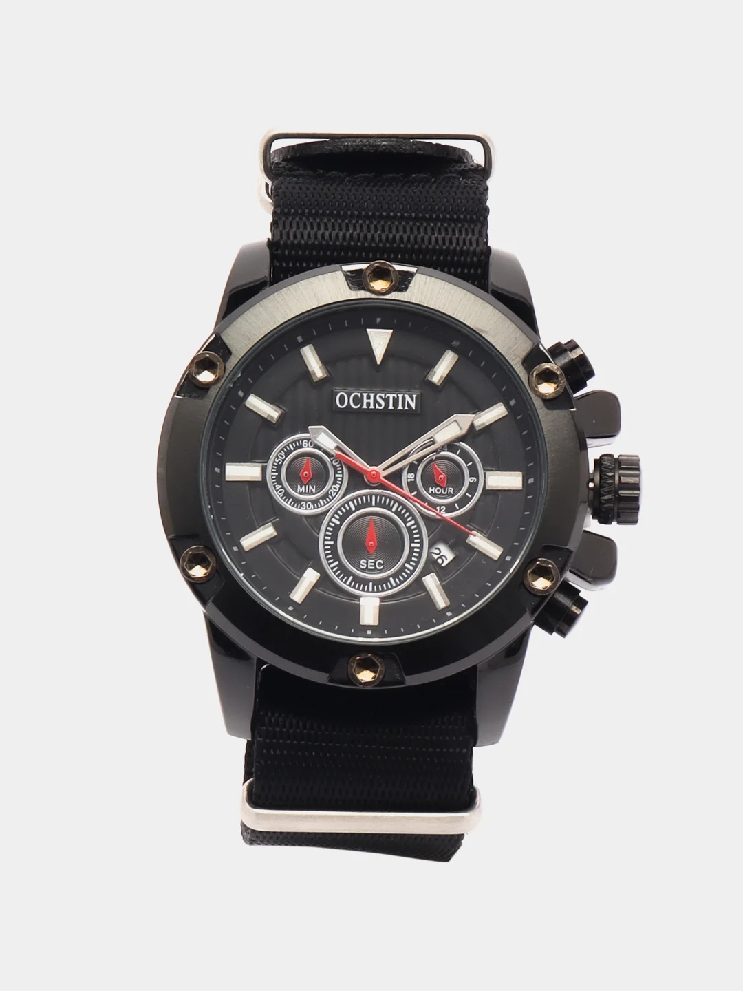 Черный мужские наручные часы Ochstin 7075C с хронографом в подарочной упаковке