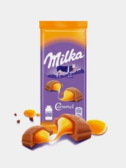 Шоколад молочный Milka с карамельной начинкой 90 гр