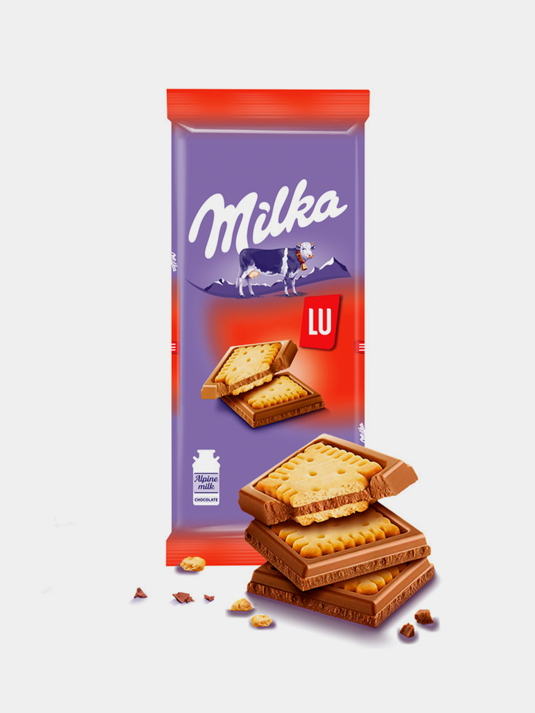 Шоколад молочный Milka с печеньем 87г