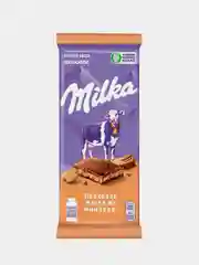 Шоколад молочный Milka с ореховой пастой из миндаля и с карамелизированным миндалем, 80 г
