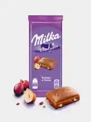Шоколад молочный Milka, с дробленым фундуком и изюмом, 80 г
