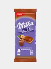 Шоколад молочный Milka с начинкой с ореховой пастой из фундука, 80 г