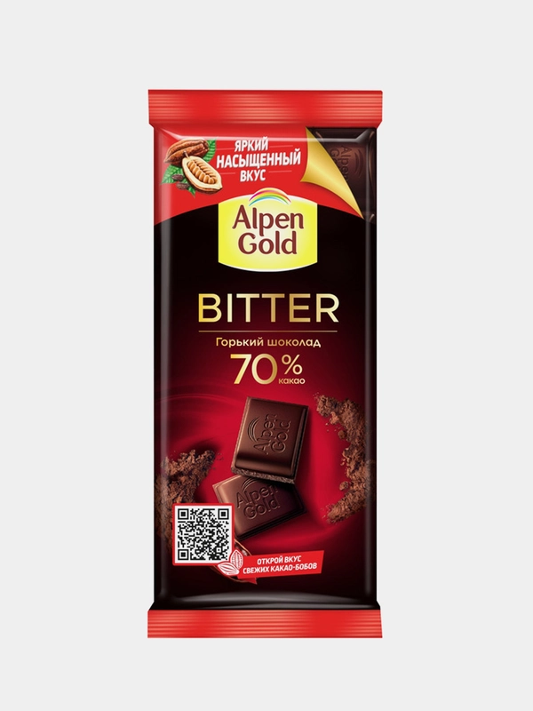 Шоколад ALPEN GOLD, горький 70%, 75 г