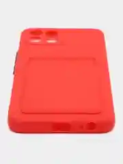 Красный силиконовый чехол для Infinix Smart 6 HD (Смарт 6 Хд), с карманом для карт