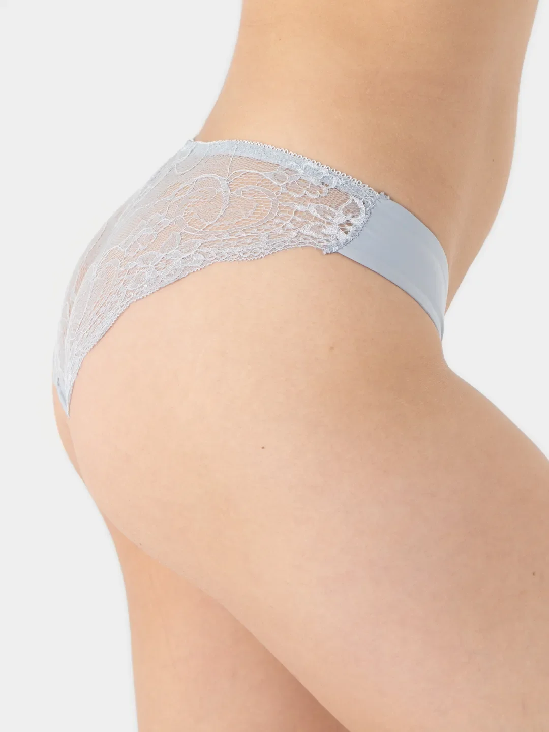 Серебряный женские кружевные трусы Ava Secret
