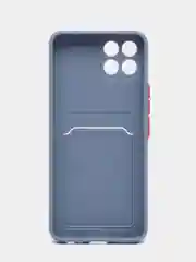 Синий меланж силиконовый чехол для Infinix Smart 6 HD (Смарт 6 Хд), с карманом для карт
