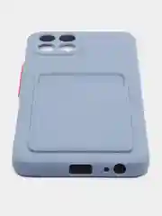 Синий меланж силиконовый чехол для Infinix Smart 6 HD (Смарт 6 Хд), с карманом для карт