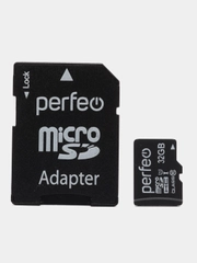 Карта памяти microSD  (10 класс)  без адаптера  Perfeo 4gb/8gb/16gb/32gb/64gb