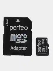 Карта памяти microSD  (10 класс)  без адаптера  Perfeo 4gb/8gb/16gb/32gb/64gb