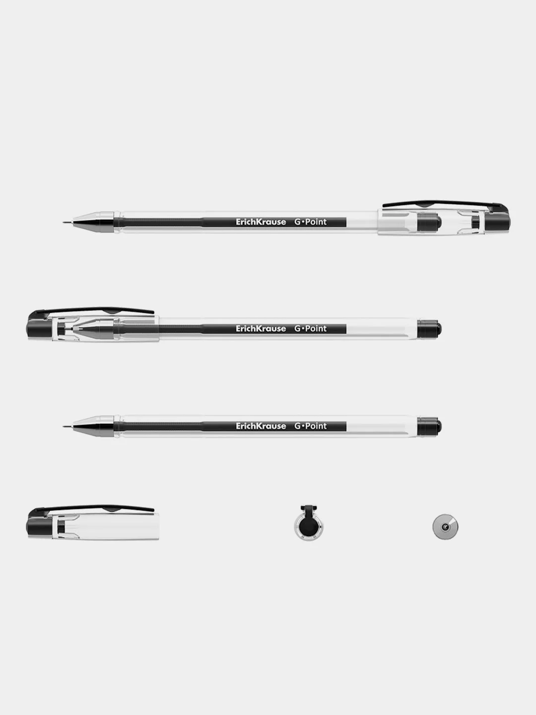 Ручка гелевая ErichKrause® G-Point, цвет чернил черный (в коробке по 12 шт.)