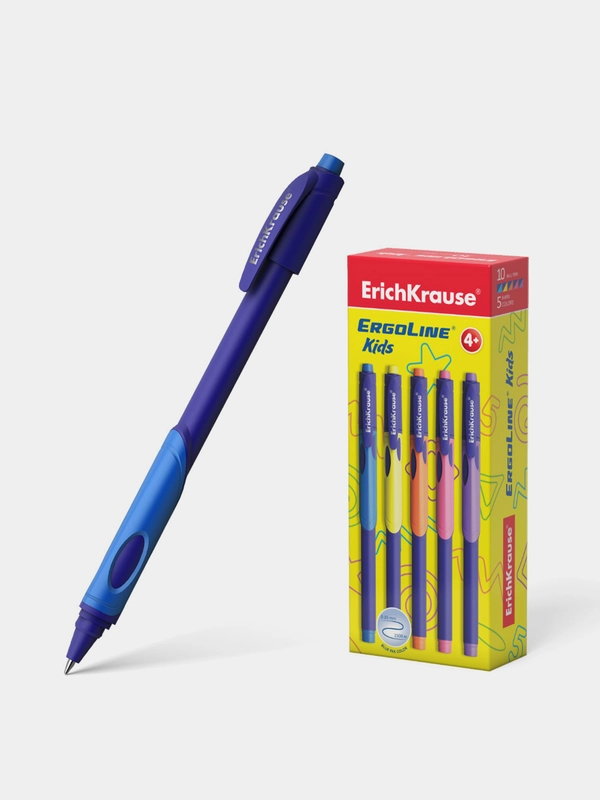 Ручка шариковая ErichKrause ErgoLine Kids, Ultra Glide Technology, синий, 2 шт.
