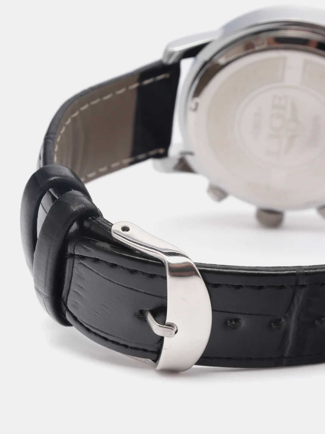 Серебряный мужские наручные часы Lige LG8953 с хронографом, в подарочной упаковке