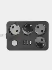 Угольный сетевой фильтр с USB разъемами, удлинитель с USB портами