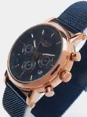 Синий мужские наручные часы Lige 9928 c хронографом в подарочной упаковке