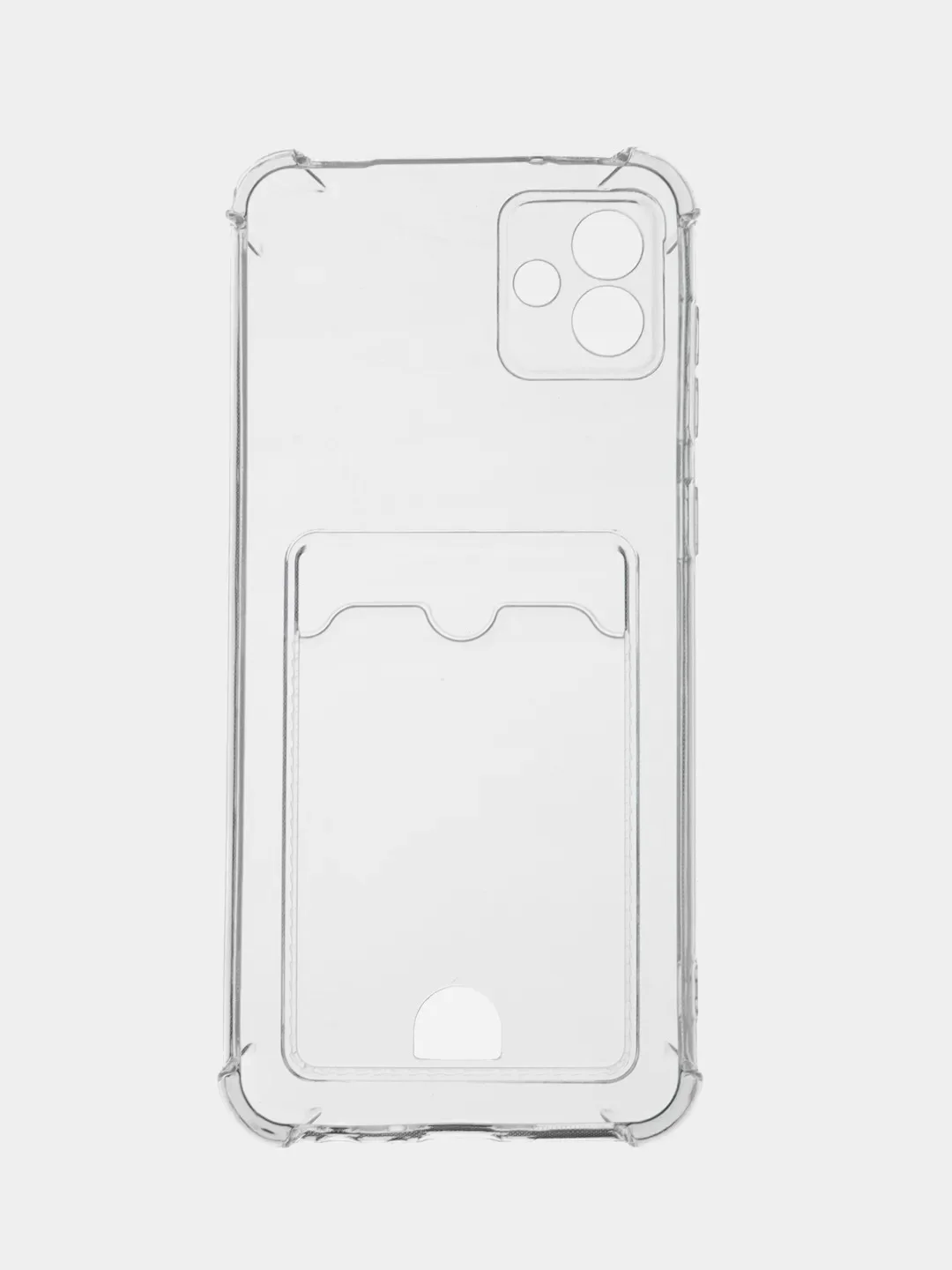 Прозрачный чехол для Samsung Galaxy A04 (Самсунг Галакси А04) прозрачный, с карманом для карты