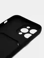 Черный чехол для iPhone 12, 13, Pro Max, 7, 8, SE 2020 с карманом для карт защита камеры динамика