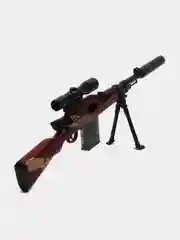 Алый большой набор пистолет с глушителем и мягкими патронами / НИгровой военный набор автомат