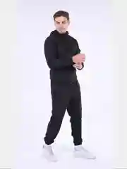 Черный спортивный костюм мужской с капюшоном