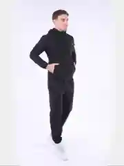 Черный спортивный костюм мужской с капюшоном