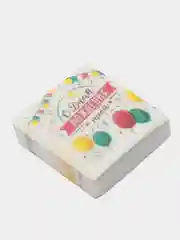 Белый салфетки бумажные "С днём рождения" однослойные, 24 х 24 см, набор 20 штук