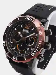 Черный мужские наручные часы Megir MN2109G, с хронографом, в подарочной упаковке
