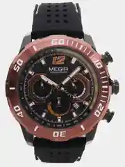 Черный мужские наручные часы Megir MN2109G, с хронографом, в подарочной упаковке