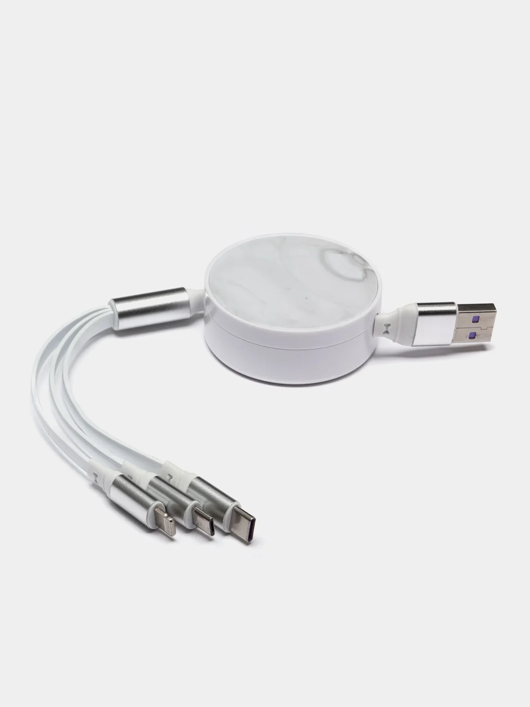 Белый кабель для зарядки Type-C (белый) в упаковке / провод 1 м / тайп си / зарядка для телефона