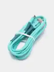 Бирюзовый кабель для зарядки Type-C (белый) в упаковке / провод 1 м / тайп си / зарядка для телефона
